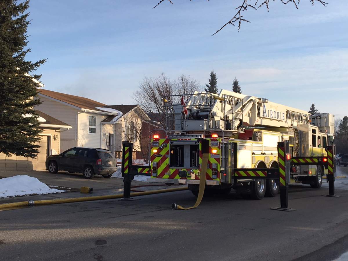 Homes were evacuated in Airdrie on Thursday evening due to a structure fire.