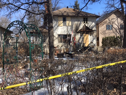 Winnipeg fire crews battled a house fire Saturday evening. 