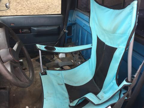Thunder Bay police said they stopped a vehicle that had a folding lawn chair where a driver's seat should have been.