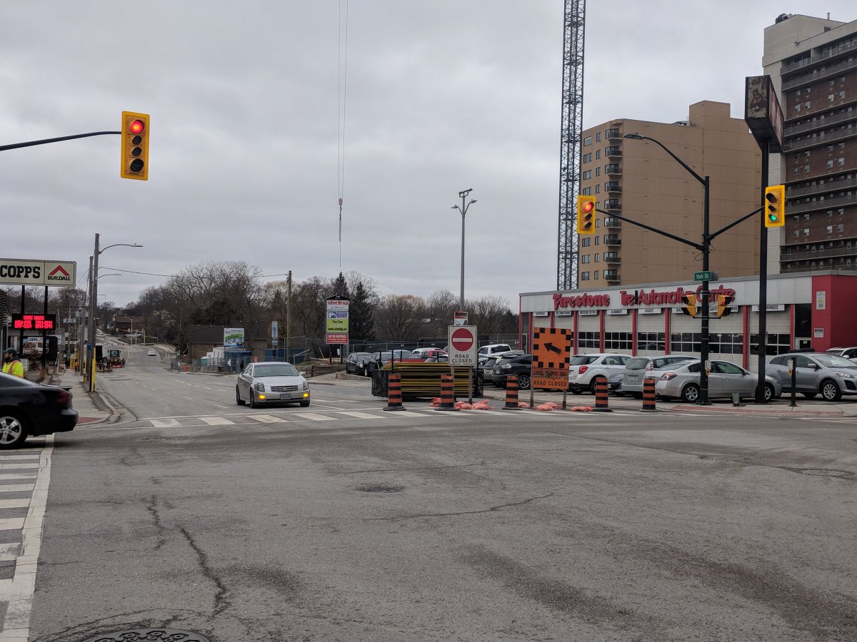 Construction began on York Street, west of the Ridout intersection, on April 18, 2018. 