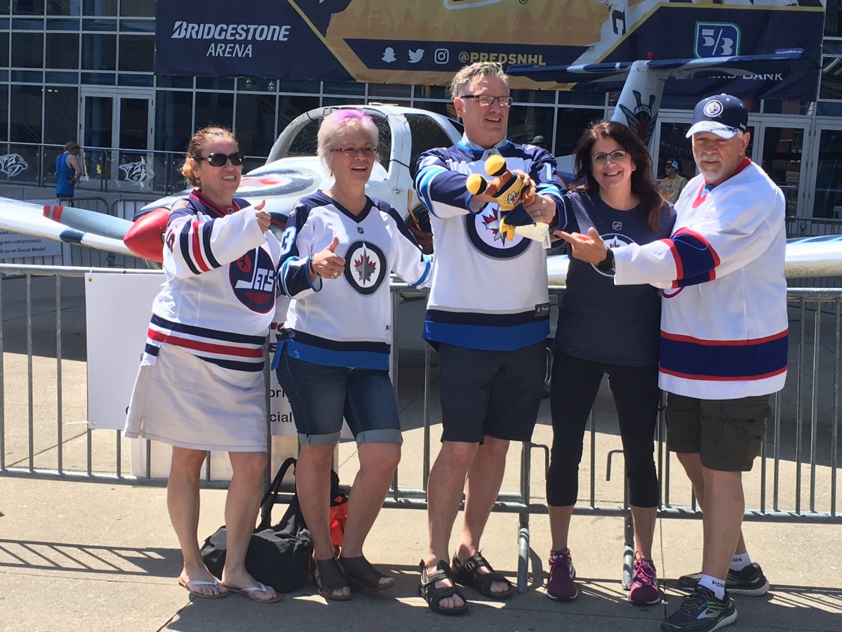 These Winnipeg fans planned to be in Nashville for the April 29 marathon even before they knew the Jets would be in town. 