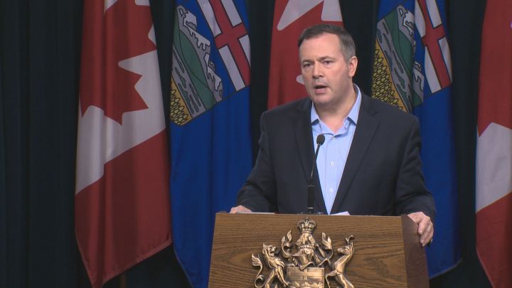 UCP Leader Jason Kenney speaks to reporters on Sunday, April 15, 2018.