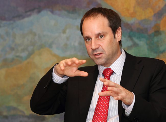 Jeff Skoll speaks at a Skoll Foundation media briefing on March 31, 2011.