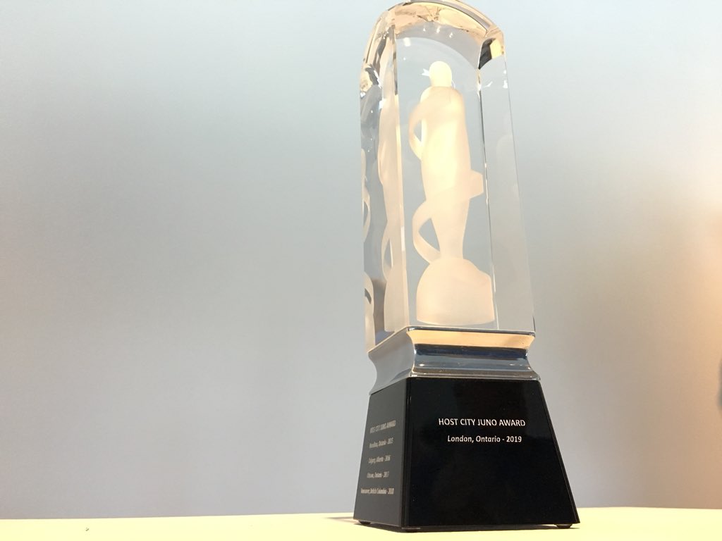 The host city JUNO now has London's name, etched into its base.