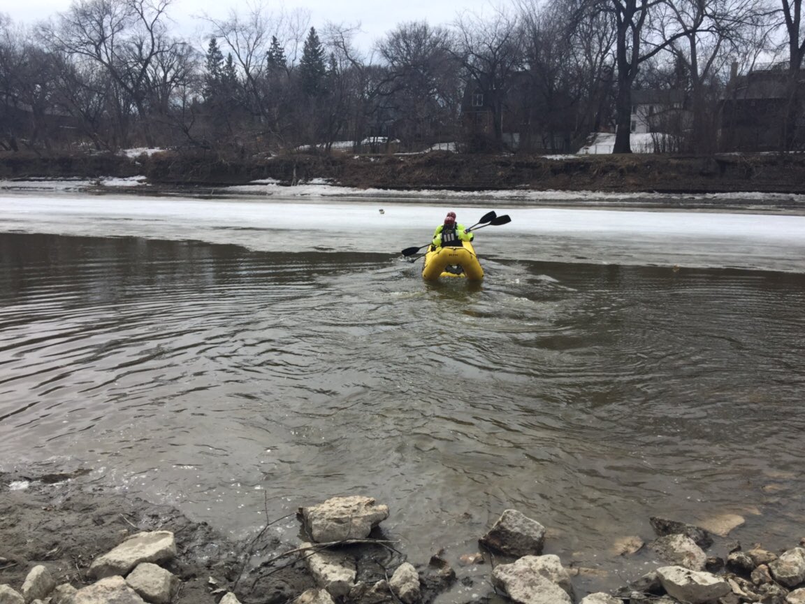 Winnipeg fire crews rescued a cat from the river yesterday.