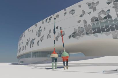 A rendering of the newest public art installation coming to Calgary, called TRIO. 