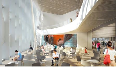 A rendering of the art piece FISH which will be installed on the third floor of the New Central Library in Calgary.