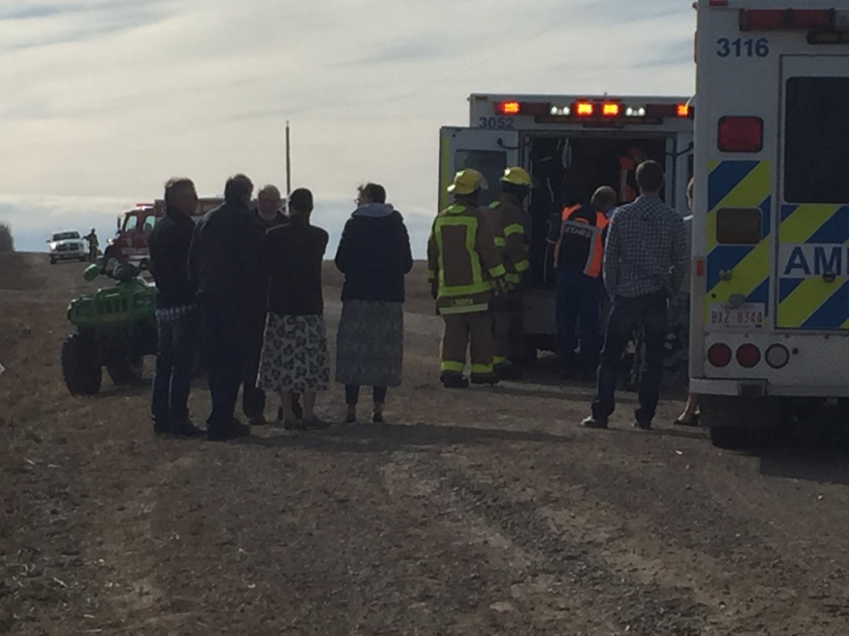 First responders near Linden after an ATV crash on Sunday. 