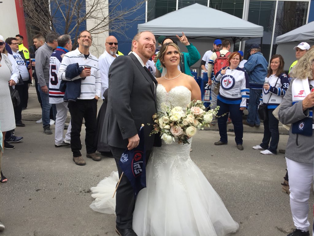 Rebecca and Eddie got married less than an hour before the Whiteout Street Party began.