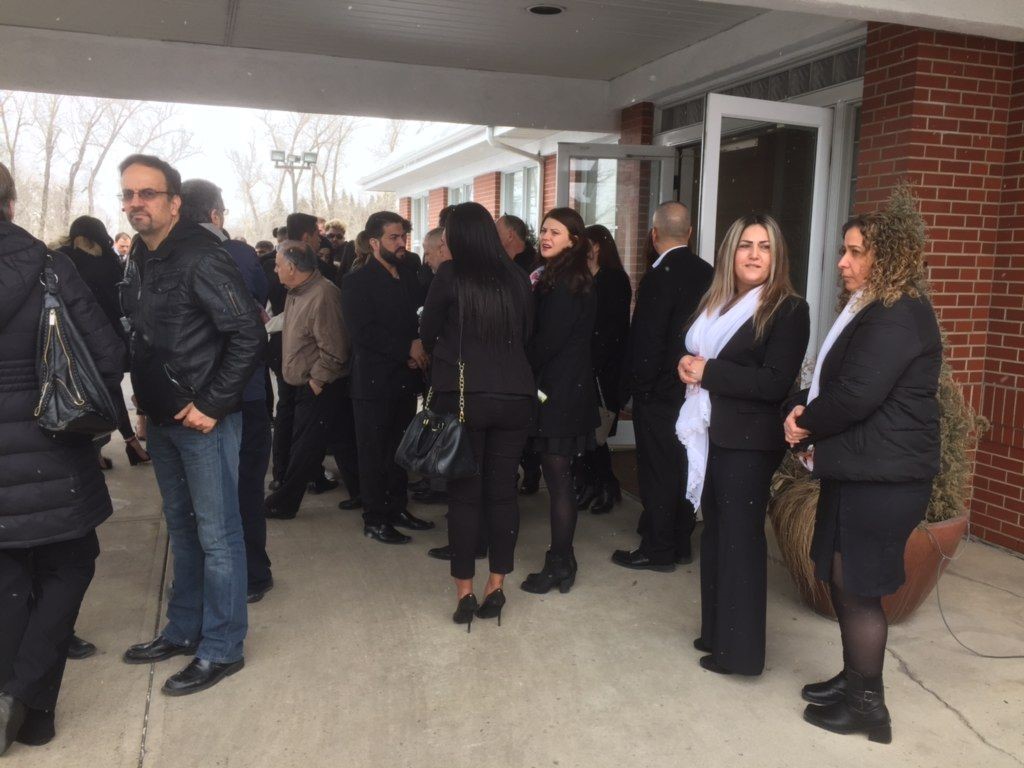 Mourners gathered for the funeral of Nadia El-Dib at McInnis & Holloway Funeral Homes (14441 Bannister Rd. S.E.,) in Calgary, Alta. Sunday, April 1, 2018.
