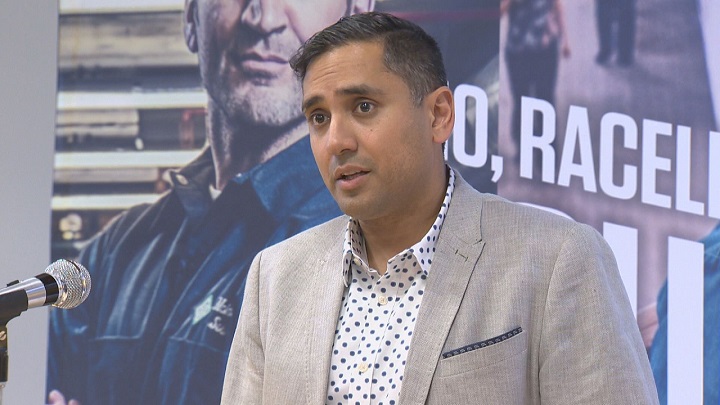 Dr. Faisal Siddiqui, a physician with Transplant Manitoba, speaking to the media April 13, 2018.