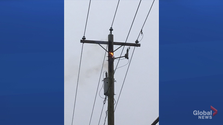 Pole fires caused power outages in different parts of the city Thursday.