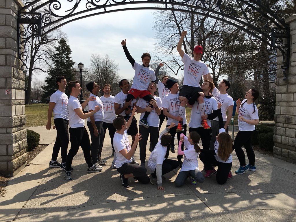 The cast and crew of Chariots of Fire took to Victoria park to promote their play, running from April 20 to May 5.