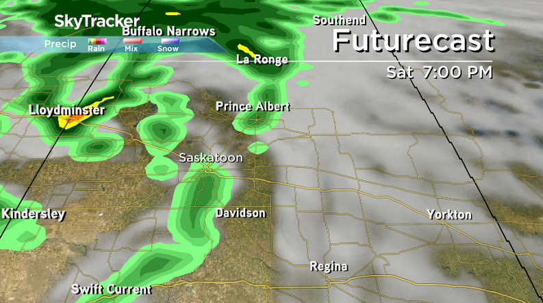 Rain is expected along a cold front as a system slides by late Saturday.