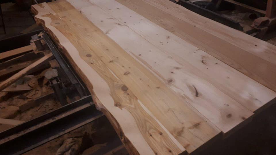 This table was made from juniper trees on Ralph Falle’s family farm in Newfoundland.