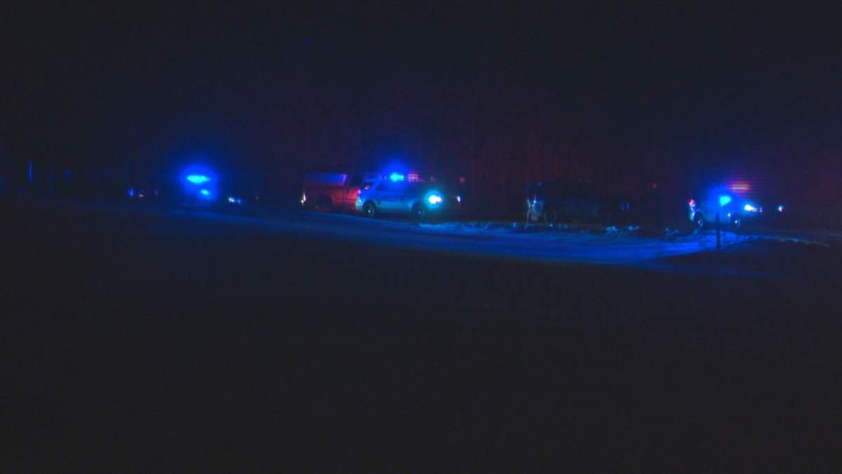 Several police vehicles were seen at Range Road 234/Meridian Street and Township Road 515 in southeast Edmonton late Monday night. April 9, 2018.