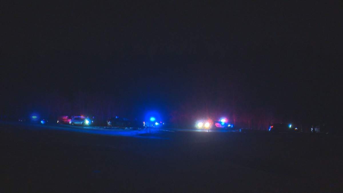 Several police vehicles were seen at Range Road 234/Meridian Street and Township Road 515 in southeast Edmonton late Monday night. April 9, 2018.