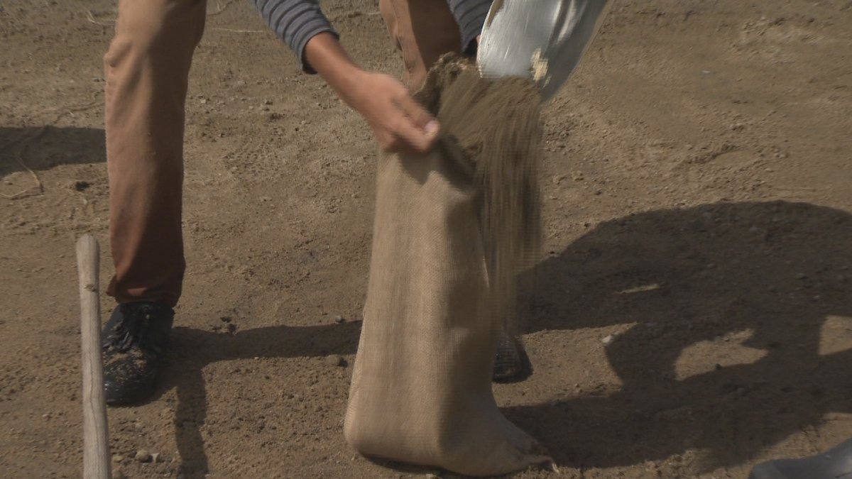 Sand and bags are available for flood-threatened West Kelowna residents. 