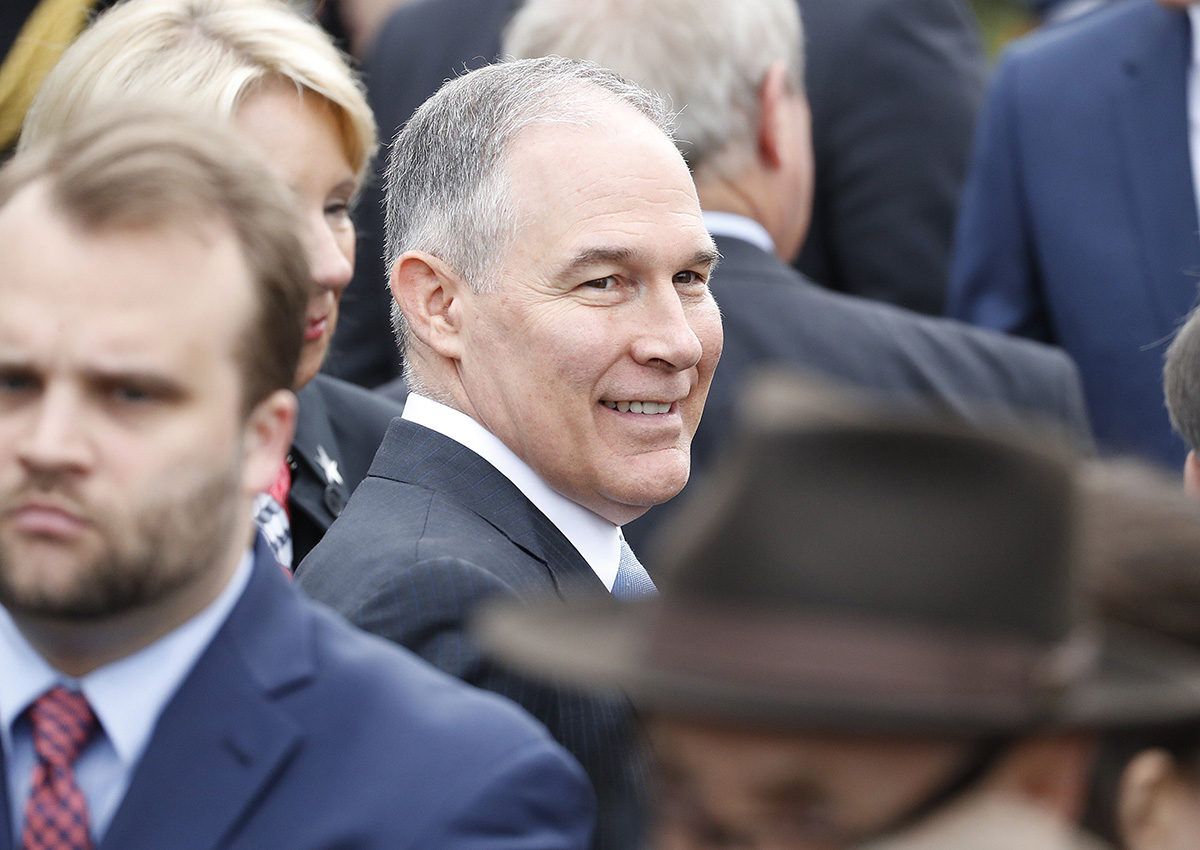  EPA chief Scott Pruitt waits on the South Lawn of the White House.