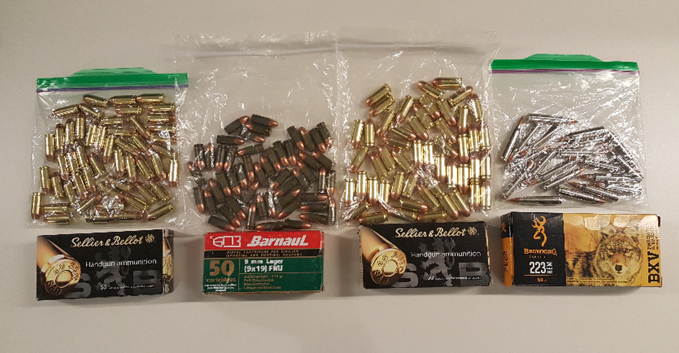 Ammunition seized by Durham police.