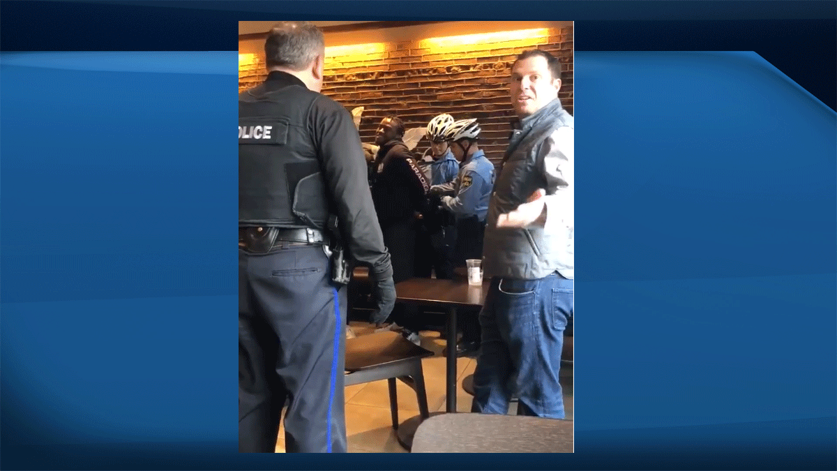 Videos showing two black men handcuffed and removed from a Philadelphia Starbucks have drawn outrage and prompted police investigation.