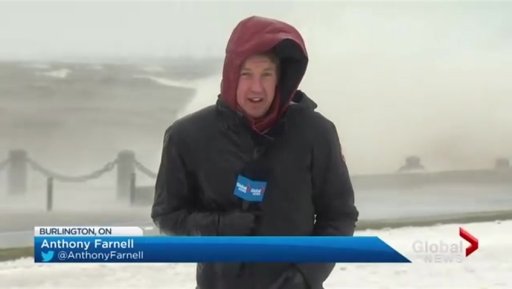 Anthony Farnell reporting in less-than-ideal conditions.