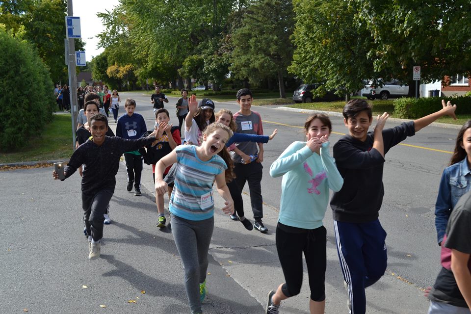St. Thomas High School students at the Terry Fox Run.