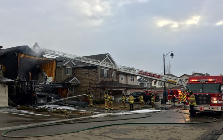 Edmonton Fire Rescue Services said firefighters were called to a home in the area of 55 Avenue and 207 Street shortly before 6:30 a.m. on April 15, 2018 after a number of people reported a garage being on fire.