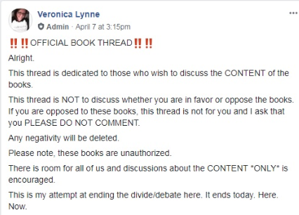 A post from the moderator of the Tragically Hip forum on Facebook warns any negative comments concerning The Never Ending Present, will be deleted.