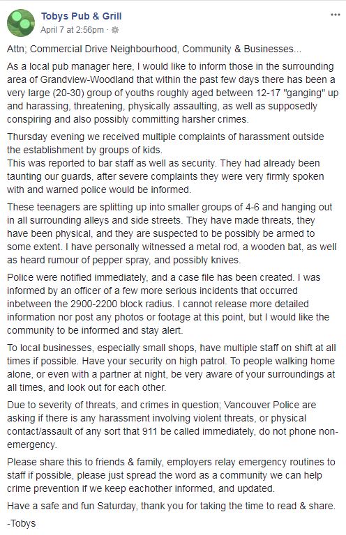 VPD beefs up Commercial Drive patrols after reports of ‘very large’ youth ‘gang’ - image