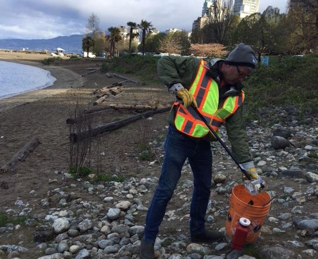 City staff cleaning Sunset Park Field following 4/20 event.