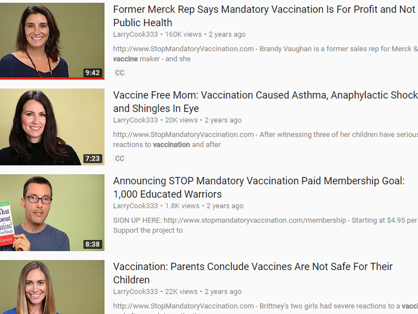 I quickly taught YouTube to respond to a simple search for 'vaccination' with anti-vaccination videos. 