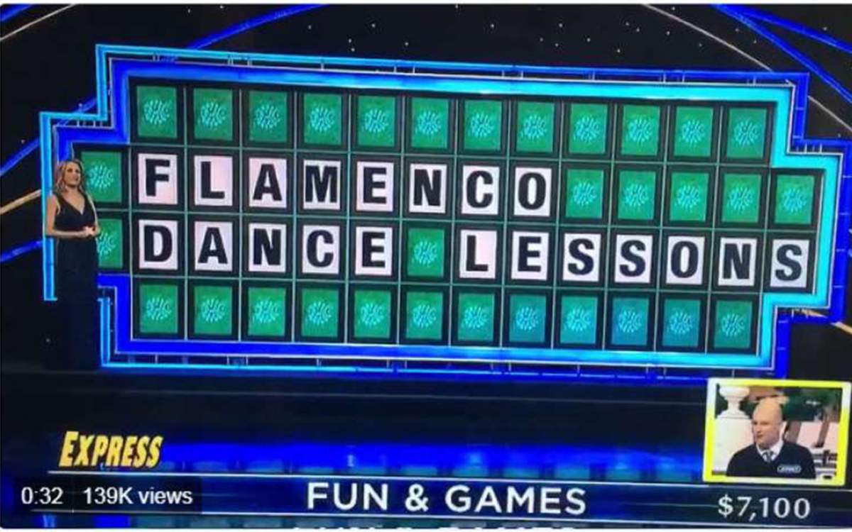 Instead of saying “Flamenco Dance Lessons,” Jonny said “Flamingo Dance Lessons.”.