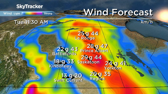 Winds will be breezy as snow falls on Tuesday, reducing visibility at times.