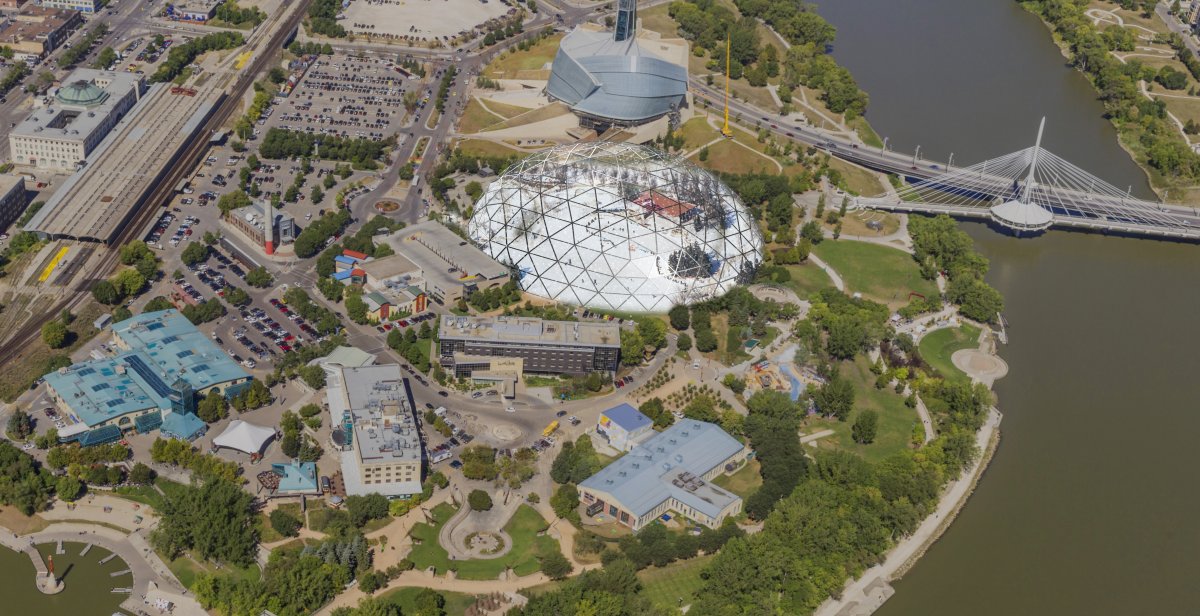 The winter dome that The Forks used for their April Fool's Day prank. 