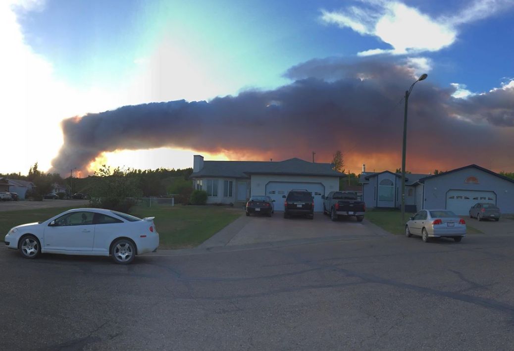 A fire burning near the northern Alberta town of Manning on May 28 and 29, 2018.
