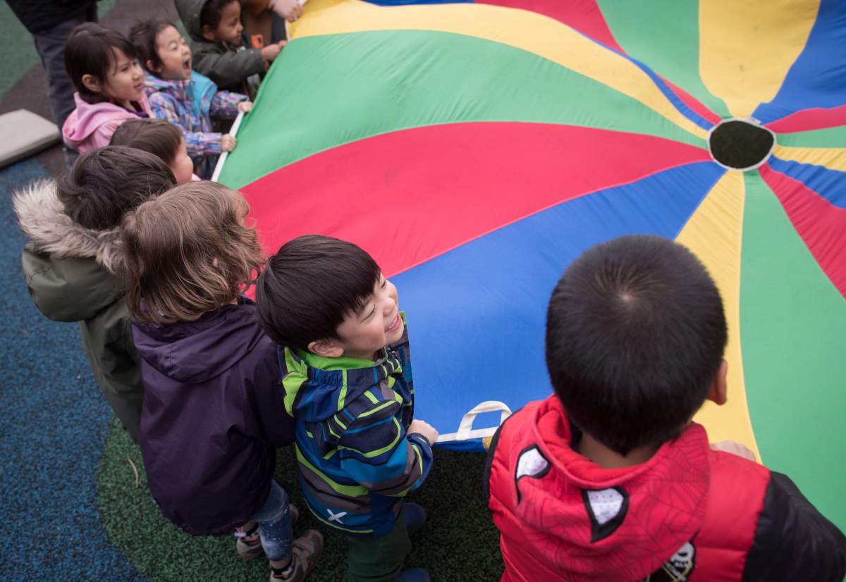 Children play at a daycare in Coquitlam, B.C., on Wednesday March 28, 2018. 