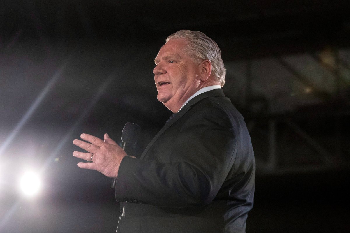 Ontario Progressive Conservative leader Doug Ford holds a rally to kick start his Ontario provincial election campaign in Toronto on Tuesday May 8, 2018. 