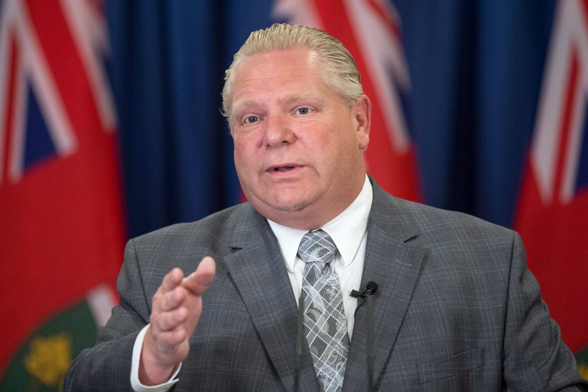Ontario Progressive Conservative Leader Doug Ford holds a media availability in Toronto on Wednesday, May 9, 2018. 