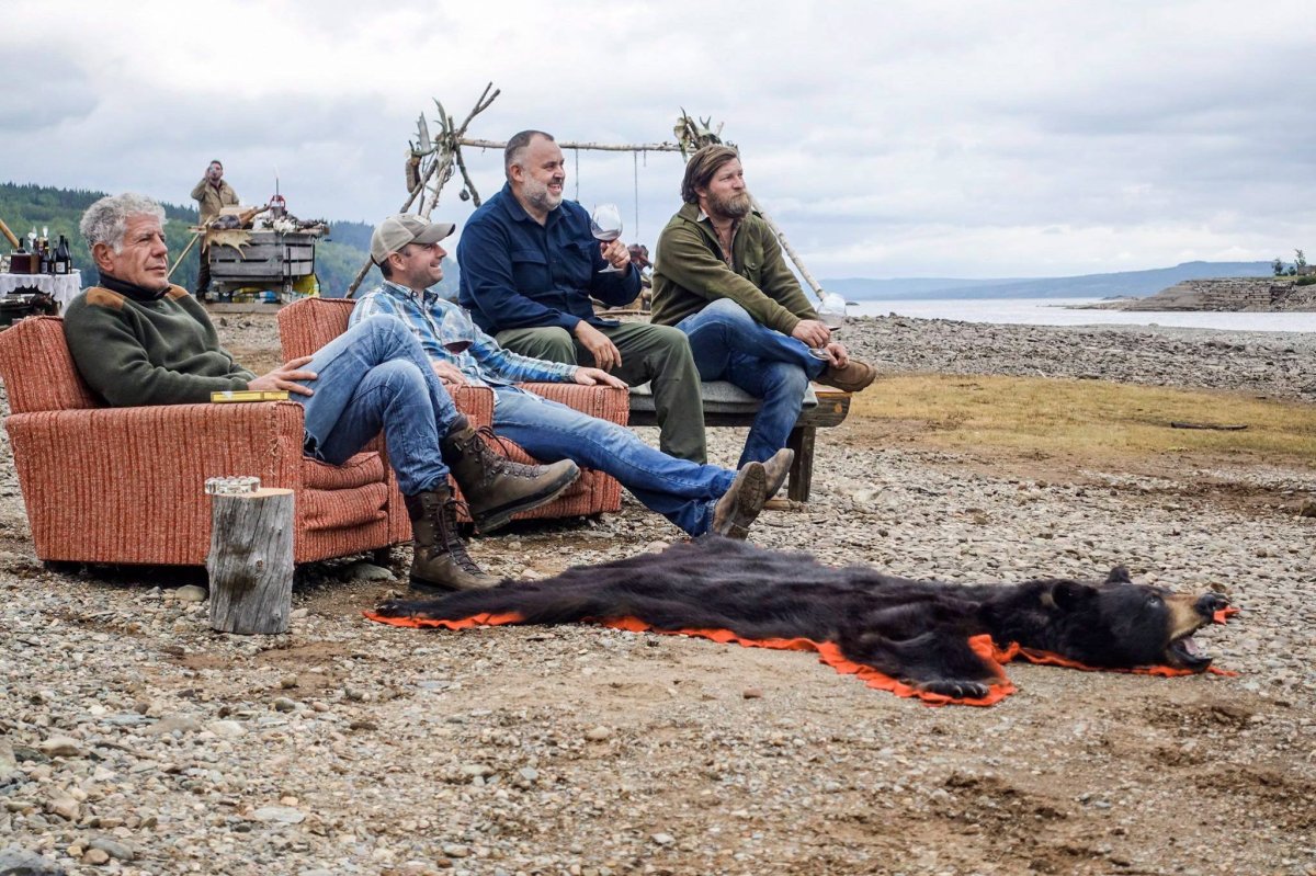 Anthony Bourdain, left, is shown in this undated handout photo posted on the Anthony Bourdain: Parts Unknown Facebook page for an episode featuring Newfoundland's local cuisine and landscapes. 