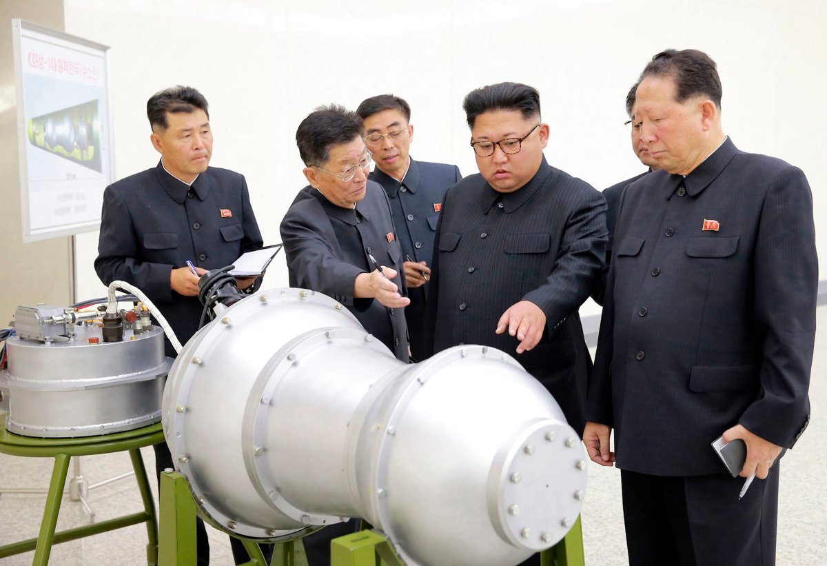 This undated file photo distributed on Sept. 3, 2017, by the North Korean government, shows North Korean leader Kim Jong Un, second from right, at an undisclosed location in North Korea. Foreign journalists will journey into the mountains of North Korea this week to observe the closing of the countryÄôs nuclear test site, a display of goodwill ahead of leader Kim Jong UnÄôs planned summit with President Donald Trump. (Korean Central News Agency/Korea News Service via AP, File).