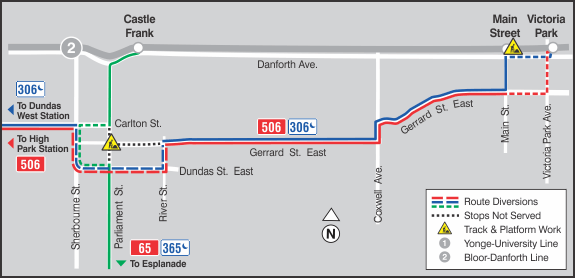 Streetcar track replacement closes intersection of Gerrard and Parliament - image