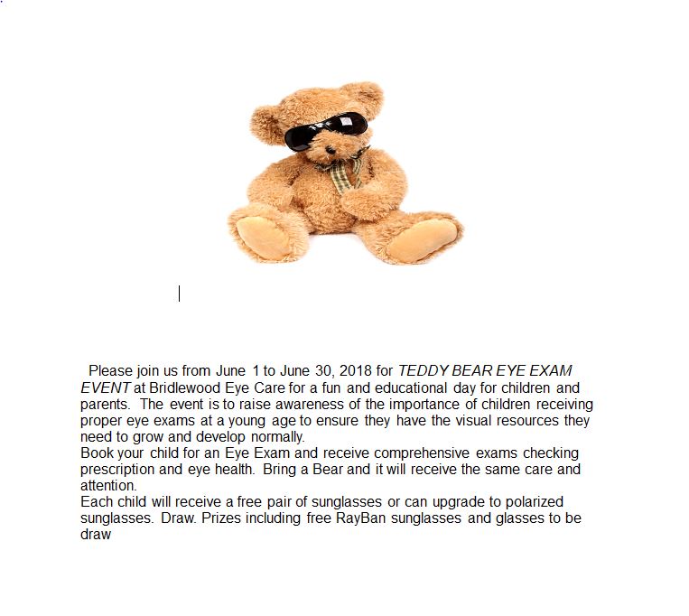 Teddy Bear Eye Exam Event - image