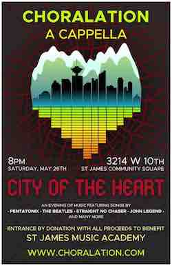 Choralation A Cappella presents CITY OF THE HEART - image