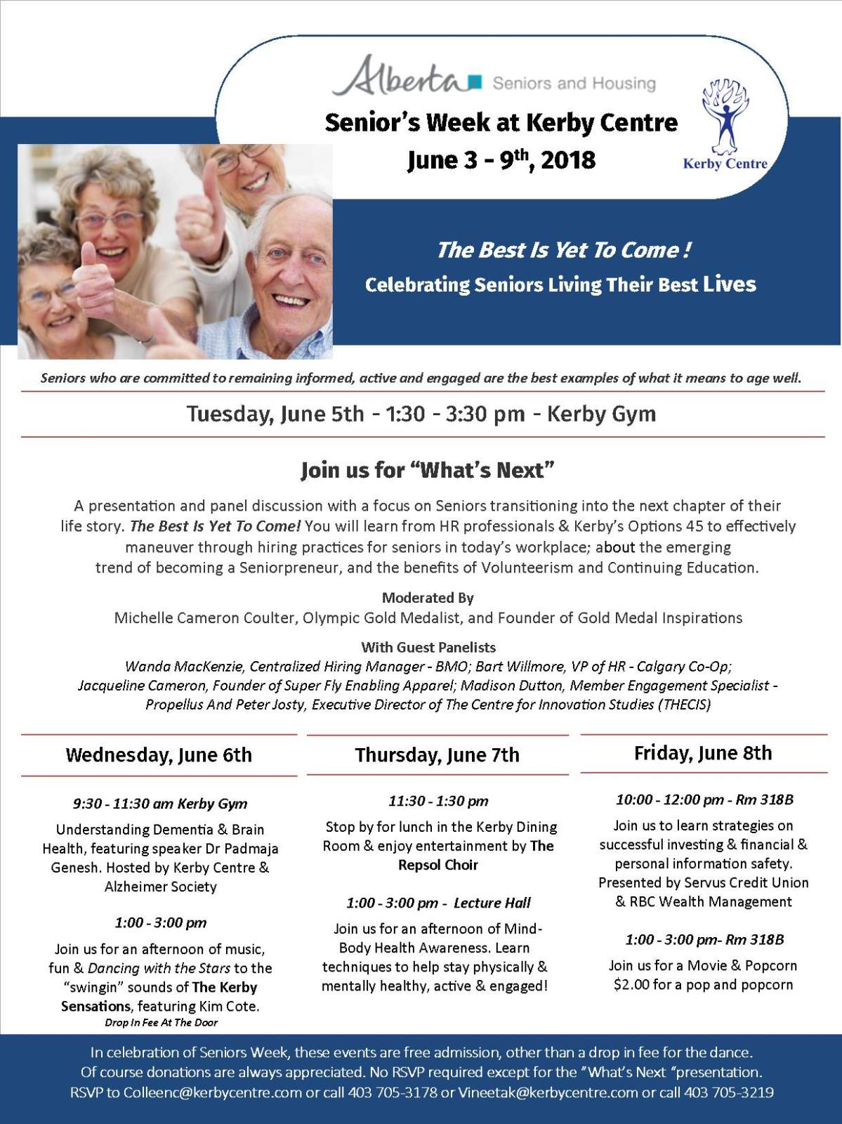Seniors Week At Kerby Centre June 5-8th - image
