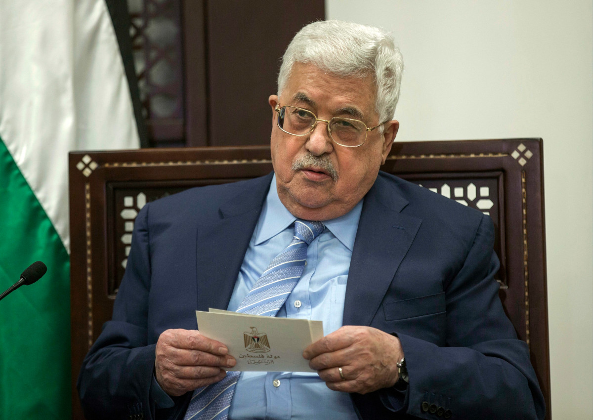 In this Jan. 31, 2018 file photo, Palestinian President Mahmoud Abbas meets with German Foreign Minister Sigmar Gabriel.