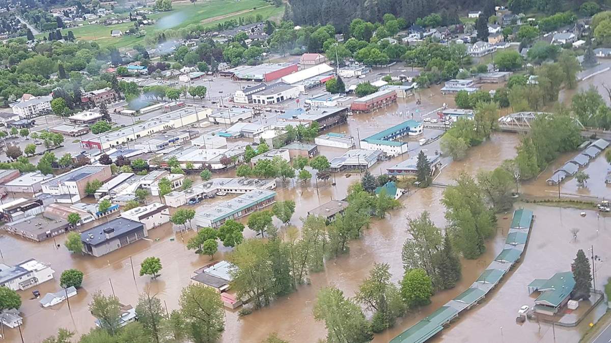 Grand Forks flooding as seen from the sky on May 11, 2018.