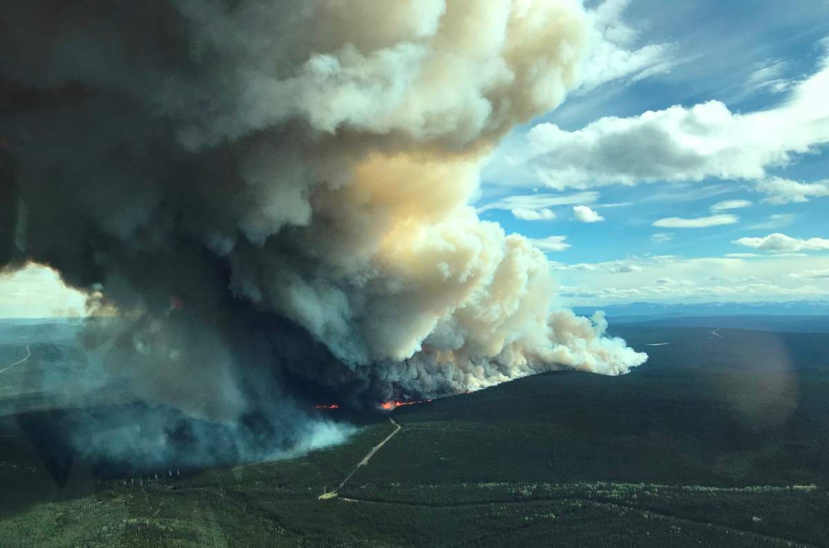 One of the wildfires burning near the Alaska Highway.