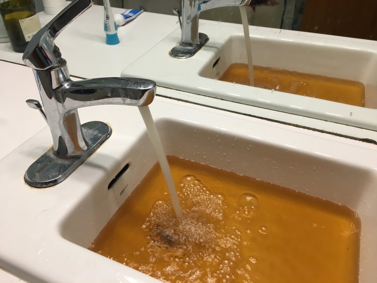 Brown water running from taps in the Kildonan area in May.
