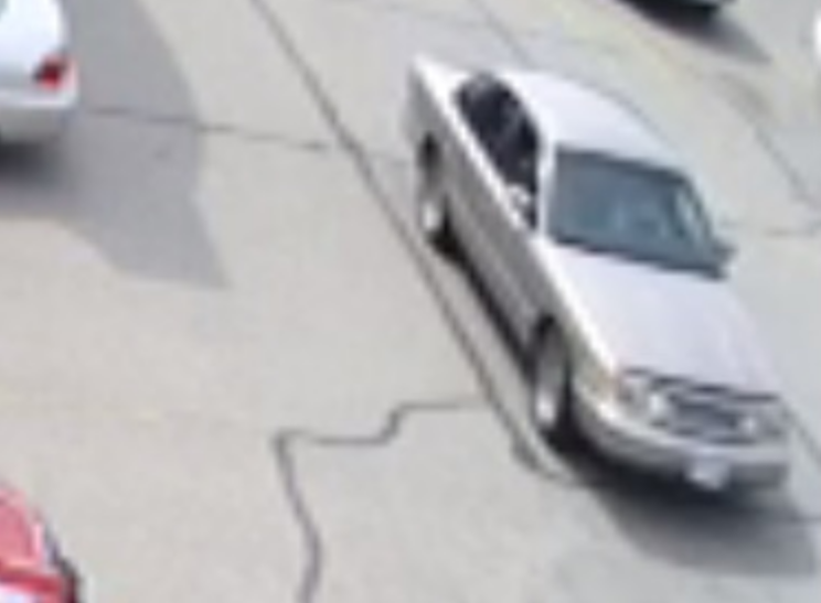 A grey Ford Crown Victoria that was spotted in West Kelowna on May 7, 2018.